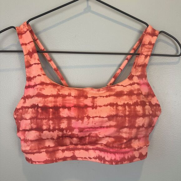 New without tag Athleta Womens Orange Tie Dye Sports Bra Size XS - Picture 1 of 4